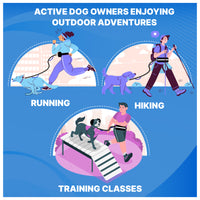 Hands Free Dog Leash with Waist Belt & Large Zipper Pouch, Waist Leash for Dog Walking, Running & Hiking, Reflective Stitching & Dual Padded Handles, Ideal for Medium to Large Dogs (25–125 lbs)