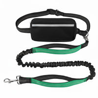 Hands Free Dog Leash with Waist Belt & Large Zipper Pouch, Waist Leash for Dog Walking, Running & Hiking, Reflective Stitching & Dual Padded Handles, Ideal for Medium to Large Dogs (25–125 lbs)